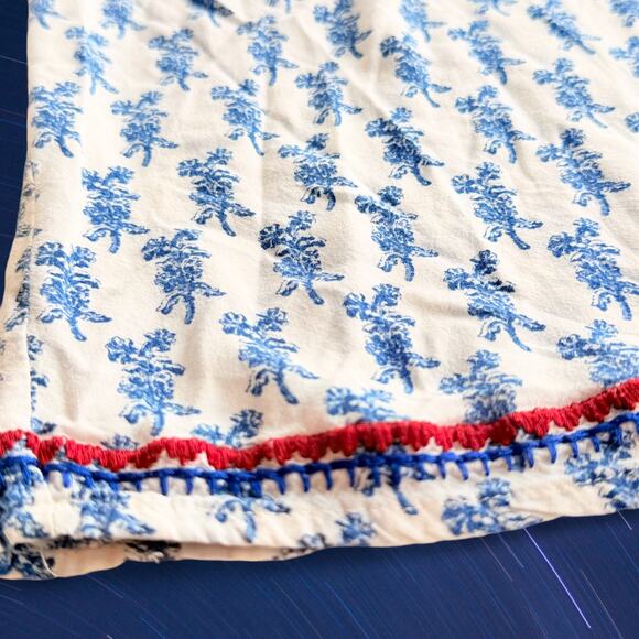 Forever 21 Floral Tunic Top Embroidered Empire Babydoll Tassel Boho White Y2K S - Picture 5 of 7